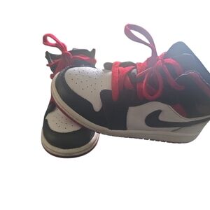 Jordan Kids Black and Red Sneakers